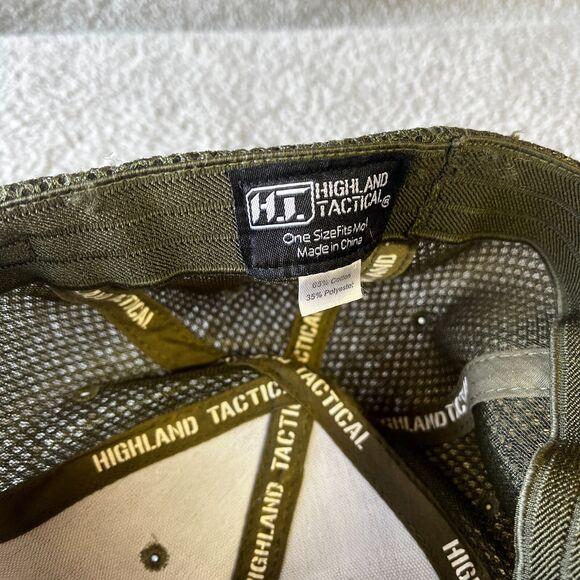 Highland Tactical Hat Cap Fitted OSFM Green Canvas Logo Mesh Vented Adult Mens - Picture 5 of 5